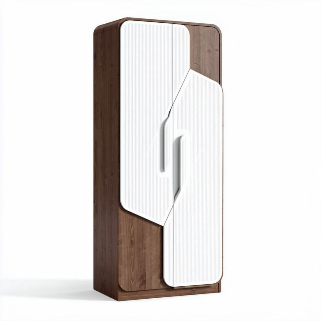 Houten kast met witte deuren 180 x 80 x 40cm voor woninginrichting