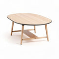 Houten salontafel met afgeronde randen afmetingen 120 x 80 x 45cm