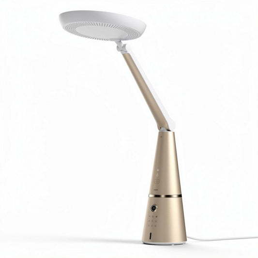 Moderne bureaulamp met verstelbare arm en energiebesparende led verlichting goudkleurig 50 x 25 x 15cm