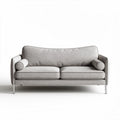 Lichtgrijze bank met ronde kussens afmetingen 180 x 80 x 75cm