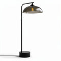 Vloerlamp met zwarte metalen voet en glazen kap 30 x 30 x 150cm